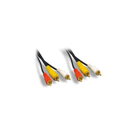 Cable Wholesale RCA Audio / Video Cable, 3 RCA Male, gold plated connectors, 25 foot 10R1-03125G